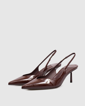 Le Silla Бордові шкіряні лаковані слінгбеки Vivienne 4206D060BXPPGSM