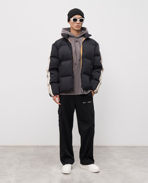 Palm Angels Чорний пуховик з логотипом PMED057F25FAB001