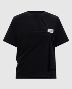 Maison Margiela MM6 Чорна футболка з нашивкою логотипа S52NF0018M20048