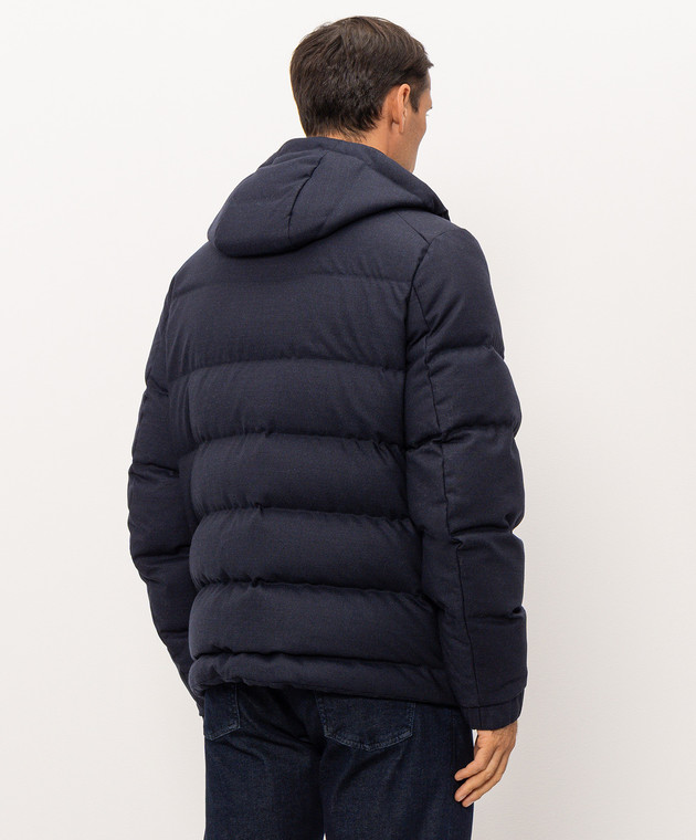 Stefano Ricci Синий пуховик из шерсти M6J6300050W0001V изображение 4
