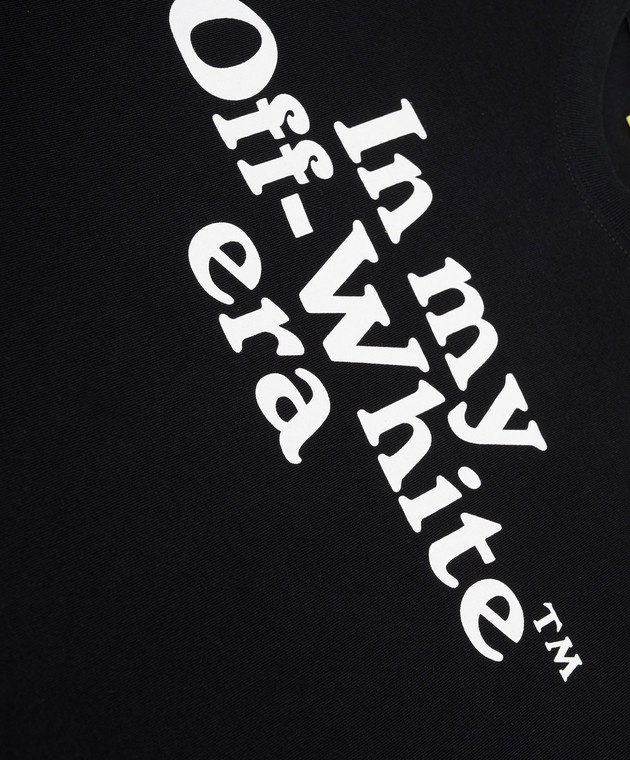 Off-White Дитяча чорна футболка з принтом 44BAA002S26J007 зображення 3