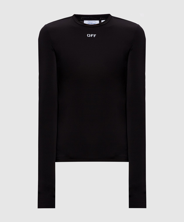Off-White Черный лонгслив с принтом 2FB00647T
