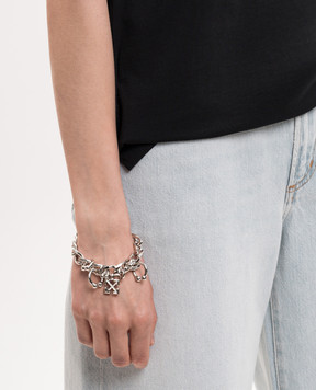 Off-White Сріблястий браслет-ланцюг Piercing OWOA12ZS26MET001