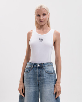 Vetements Белая майка в рубчик MH27TT247W
