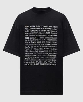Vetements Чорна футболка Fuck Everything ME76TR212BXm