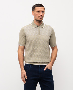 Stefano Ricci Поло с шелком цвета хаки K818109P31F26175