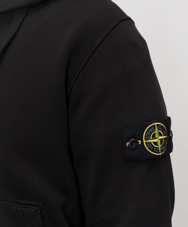 Stone Island Черная спортивная куртка с логотипом патча L1S156100061S0051 изображение 5