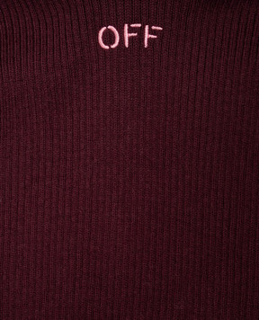 Off-White Детское бордовое худи с шерстью 44GHU001F26K001