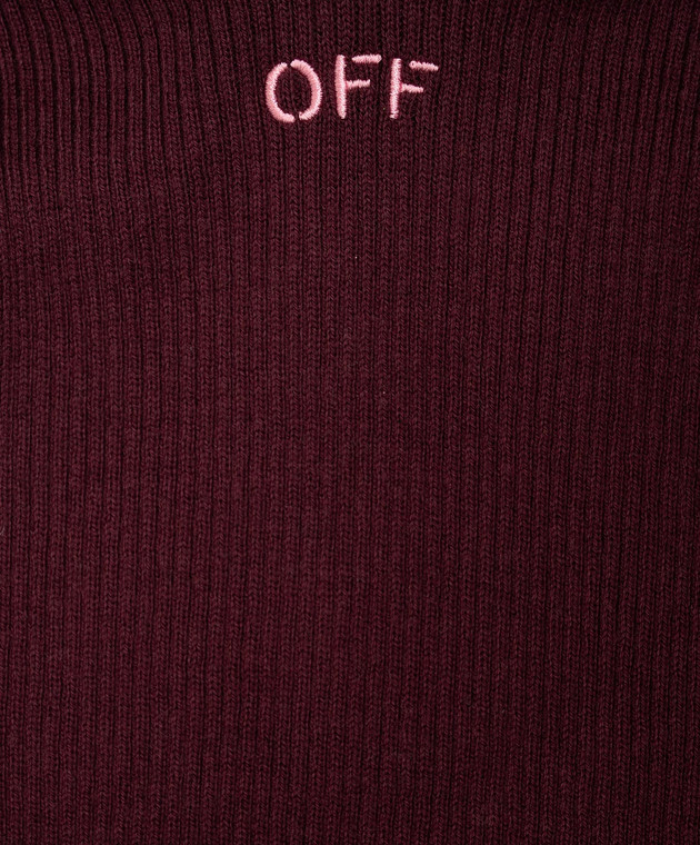 Off-White Детское бордовое худи с шерстью 44GHU001F26K001 изображение 3