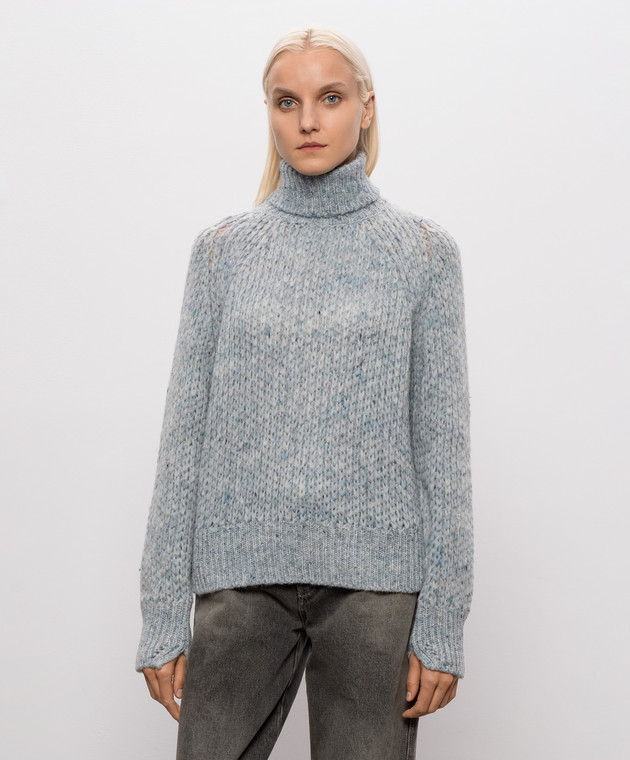 Ermanno Scervino Life Голубой свитер с шерстью альпаки D494M502IJT изображение 3