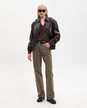 ARMA Темно-коричнева шкіряна куртка Astra 010L26104602