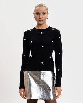 Max & Co Чорний джемпер з вовною з кристалами MCOPATTINO