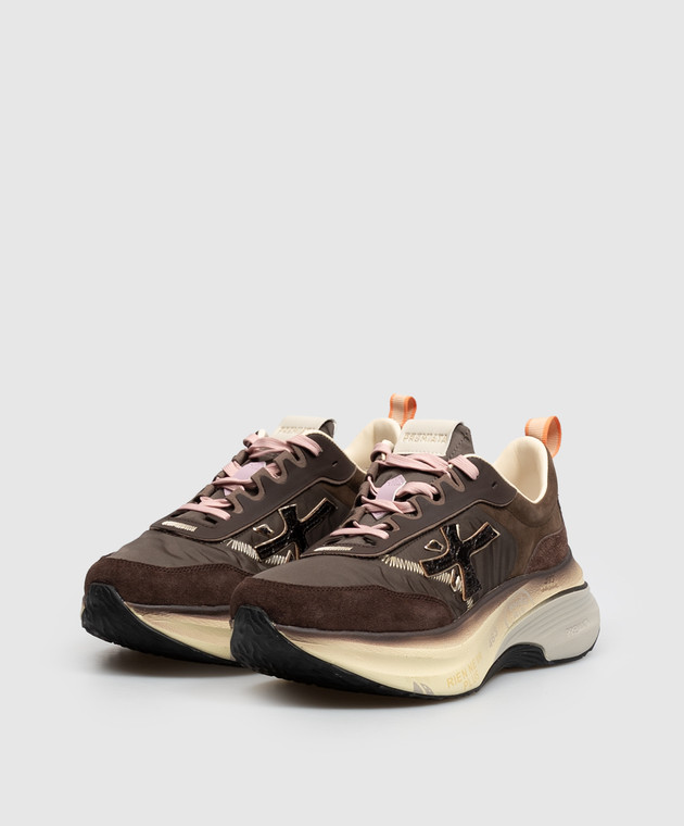 Premiata Коричневые комбинированные кроссовки Hill HILL7896 изображение 2