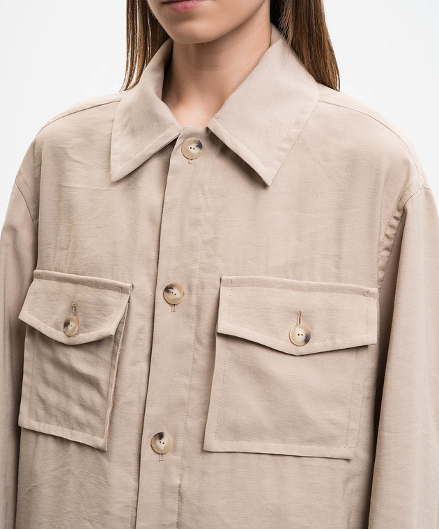 Dondup Бежевая рубашка DC494IF0049DXXX изображение 5