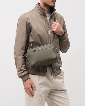 Serapian Кожаная сумка EAST WEST цвета хаки SRCMOMML735925A042