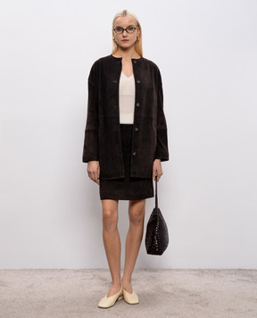 Loulou de Saison Темно-коричневая замшевая юбка ENGEL ENGEL