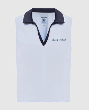 Sporty & Rich Голубой топ с воротником поло TO02475326BL143