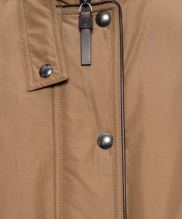 Brunello Cucinelli Коричневая пуховая куртка с мехом MH5253658 изображение 5