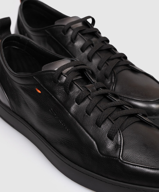 Santoni Чорні шкіряні кросівки MBNO22184NEATFRI зображення 5