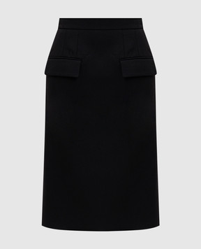 Alexander McQueen Черная юбка-карандаш из шерсти 848846QJAFK