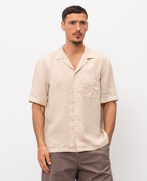 Peserico Бежева сорочка з короткими рукавами з льону R56049T002494
