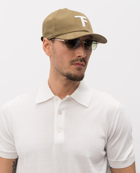 Tom Ford Кепка кольору хакі з монограмою MH005TCN061G