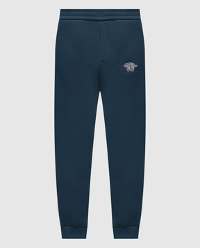 Versace Сині джогери з вишивкою емблеми 10163001A16458