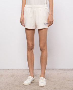 Sporty & Rich Бежеві шорти Vendome LA з вишивкою логотипа SH03776269WH37