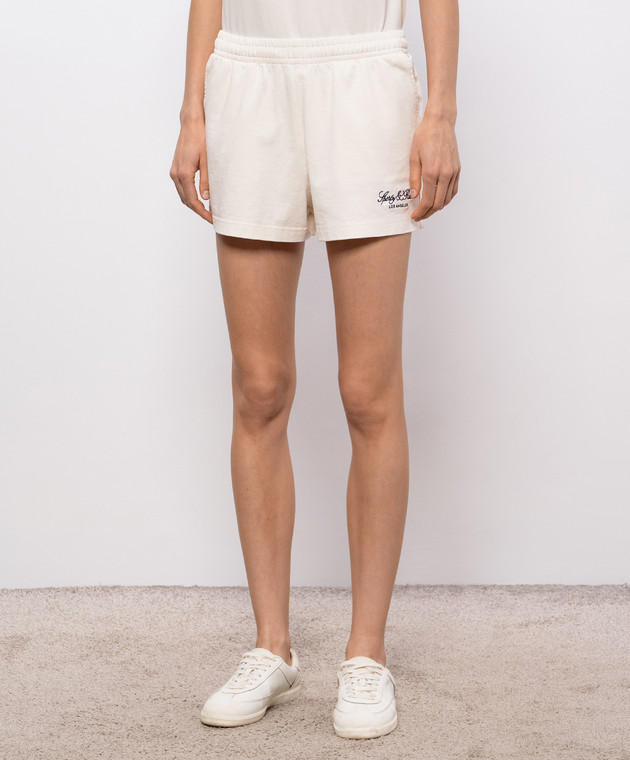 Sporty & Rich Бежеві шорти Vendome LA з вишивкою логотипа SH03776269WH37 зображення 3