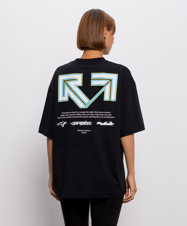 Off-White Черная футболка Industrial Half Arrow 2FA00592T изображение 4