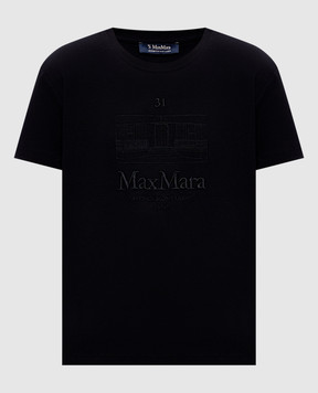 Max Mara Чорна футболка SMMBELLA з логотипом SMMBELLA