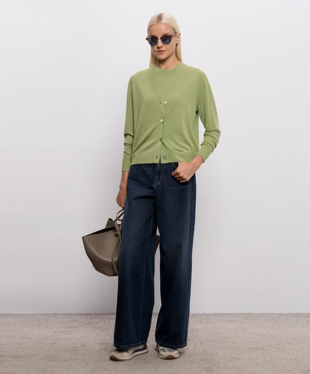 Max Mara Weekend Зелений кардиган TORRE з вовни, шовку та кашеміру WKDTORRE зображення 2