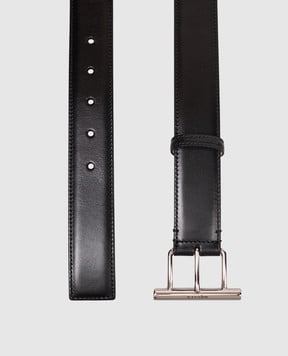 Alexander McQueen Чорний шкіряний ремінь T-bar з логотипом 8286721HBEE