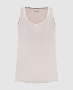 Brunello Cucinelli Бежевый топ из шелка M0C59E0600