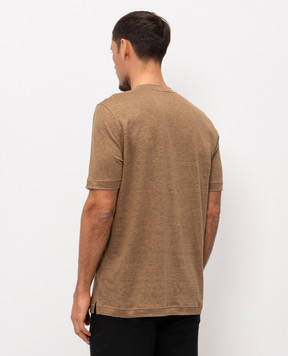 Stefano Ricci Коричнева футболка з льону K919071G10T26205