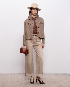 Brunello Cucinelli Коричневий топ з вовною M2I776860
