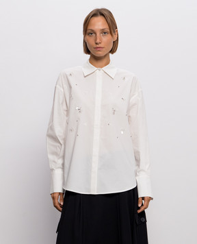 Twinset Белая рубашка с аппликацией 262AP2322