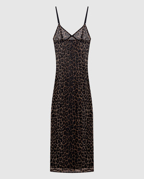 Saint Laurent Платье-комбинация в леопардовый принт A00109Y38ER