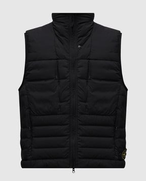 Stone Island Чорний пуховий жилет з патчем логотипа K2S15G100004S0183