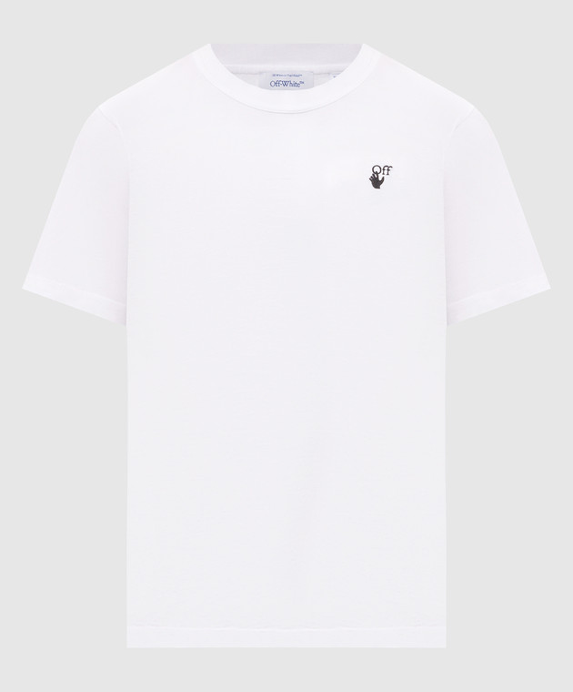 Off-White Белая футболка с вышивкой логотипа Off 44MAA16MF26J006