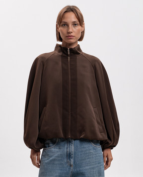 Twinset Коричневая куртка с фактурным логотипом 262TP2132