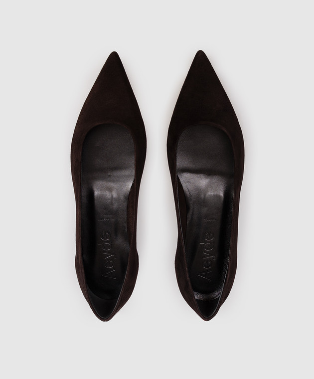 Aeyde Темно-коричневі замшеві балетки Cassy FLSNDP8FL130FW24953017 зображення 4