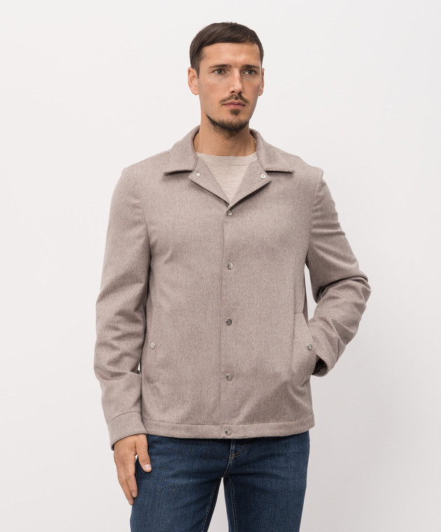 Brunello Cucinelli Бежева куртка з кашеміру MV4216556 зображення 3