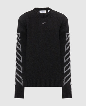 Off-White Серый свитер с шерстью 44MHE087F26K001