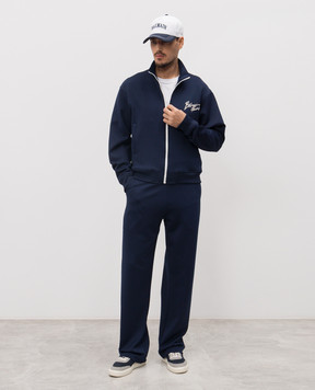 Balmain Синя спортивна куртка з логотипом GH1TFA91BD40