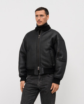 Cashmere&Whiskey Чорна укорочена дублянка в стилі бомбера DF896