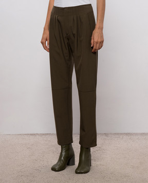 Maison Margiela MM6 Штани кольору хакі з вовною S62KB0269M35436