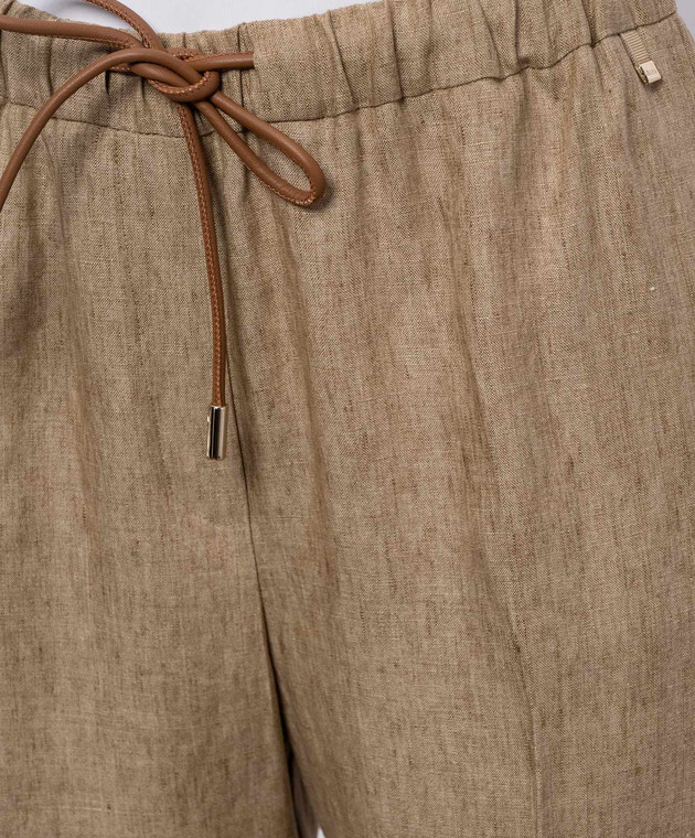 Herno Коричневые брюки из льна PT000219D17105Z изображение 4