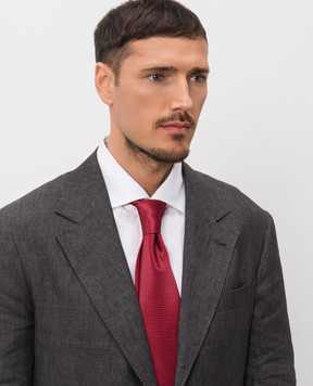 Stefano Ricci Червона краватка Luxury із шовку у візерунок CX59008