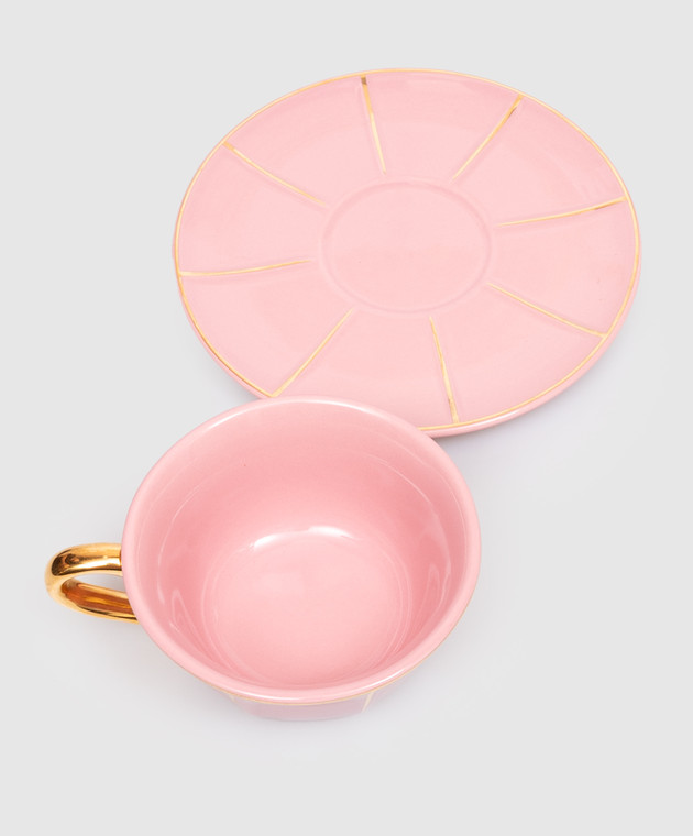 Bitossi Home Розовая фарфоровая чашка для чая с блюдцем FTB00501 изображение 2